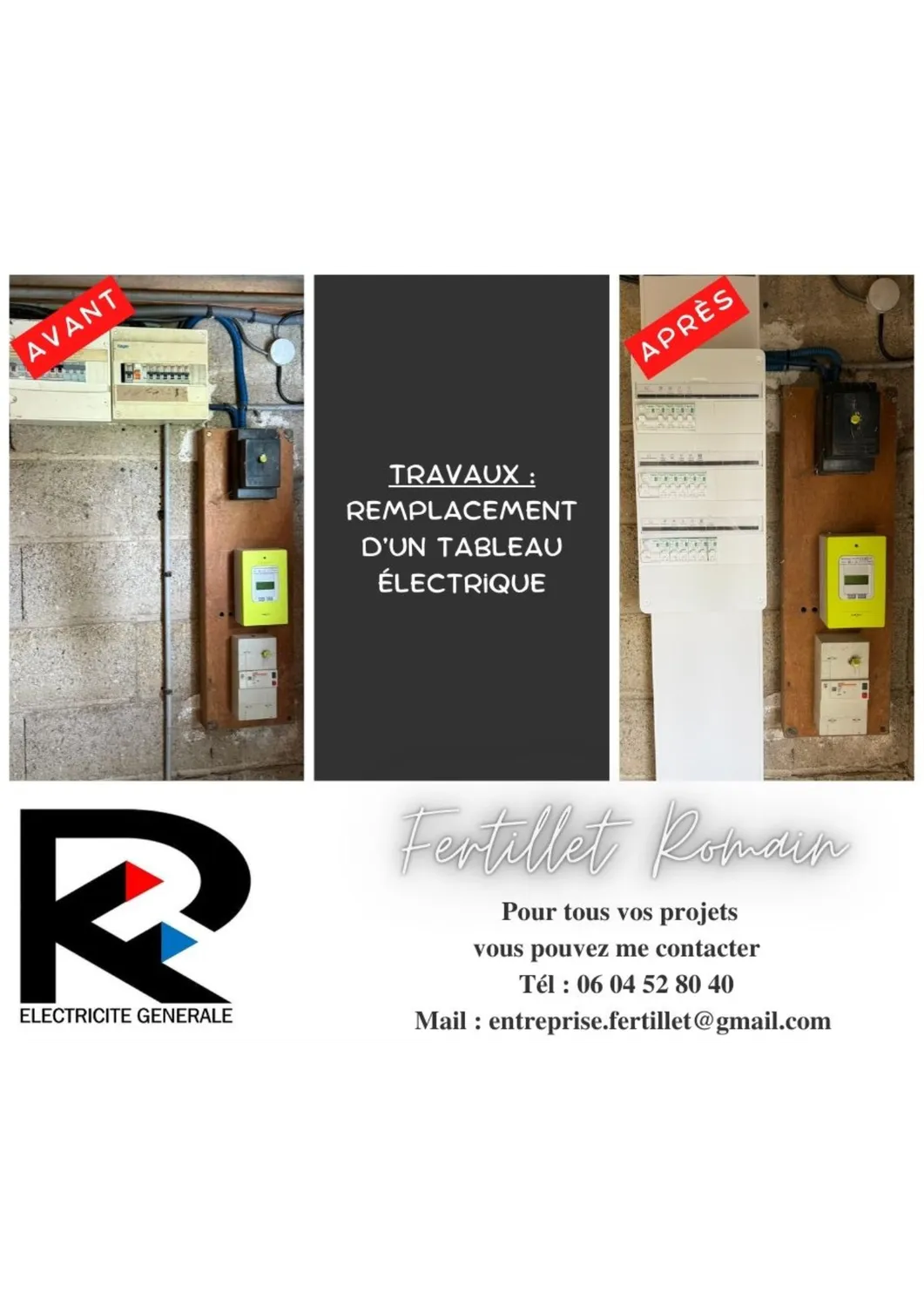 Réalisation électricien Liffré 54