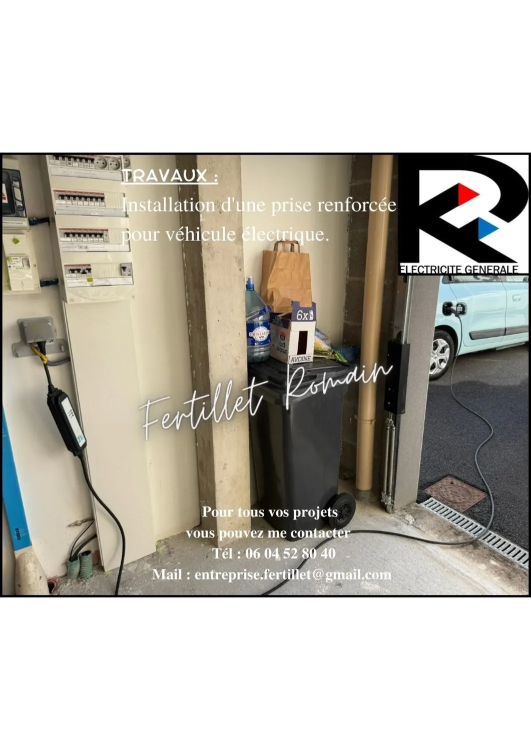installation borne de recharge romagne